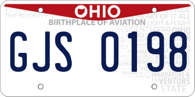 OH license plate GJS0198