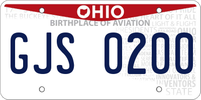 OH license plate GJS0200