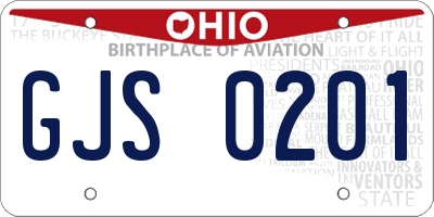 OH license plate GJS0201