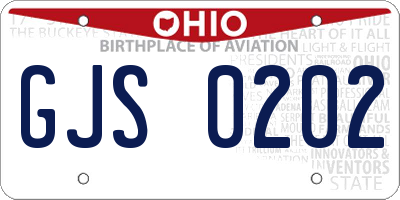 OH license plate GJS0202