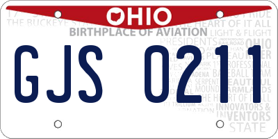OH license plate GJS0211