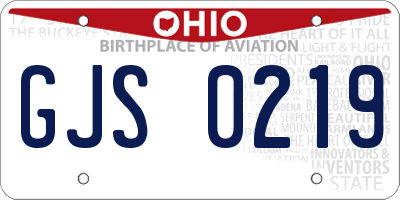 OH license plate GJS0219