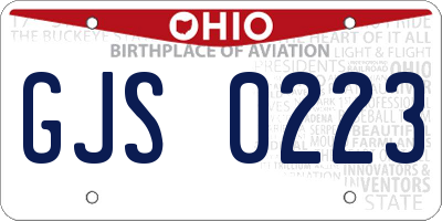 OH license plate GJS0223