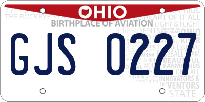 OH license plate GJS0227
