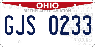 OH license plate GJS0233