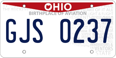 OH license plate GJS0237