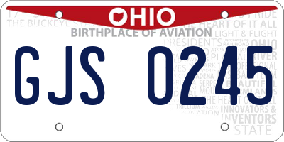 OH license plate GJS0245