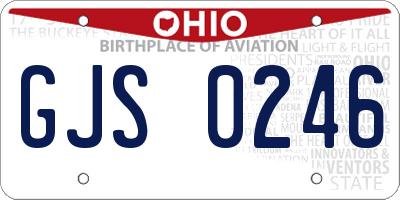 OH license plate GJS0246