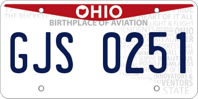 OH license plate GJS0251