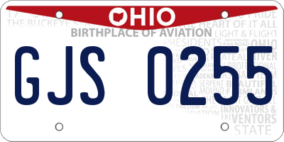 OH license plate GJS0255