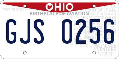 OH license plate GJS0256