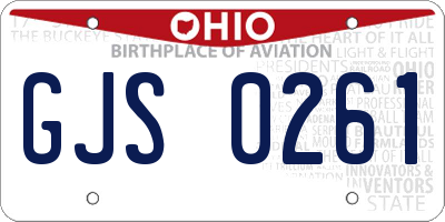 OH license plate GJS0261