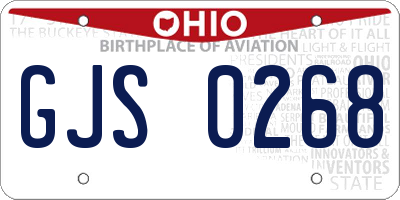 OH license plate GJS0268