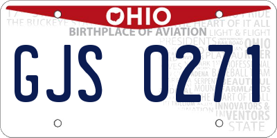 OH license plate GJS0271