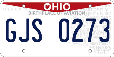 OH license plate GJS0273