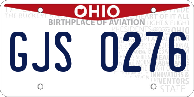 OH license plate GJS0276