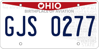 OH license plate GJS0277