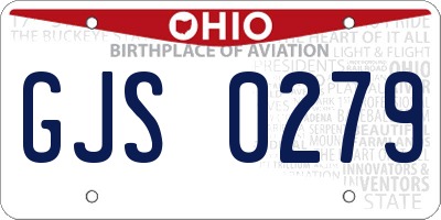 OH license plate GJS0279