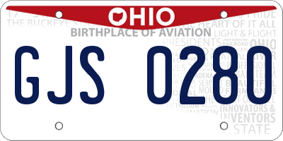 OH license plate GJS0280