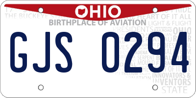 OH license plate GJS0294