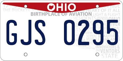 OH license plate GJS0295