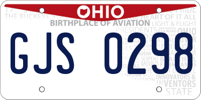 OH license plate GJS0298