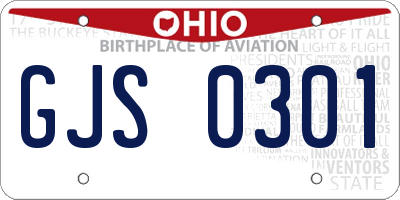 OH license plate GJS0301