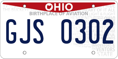 OH license plate GJS0302