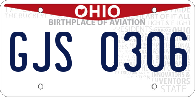 OH license plate GJS0306