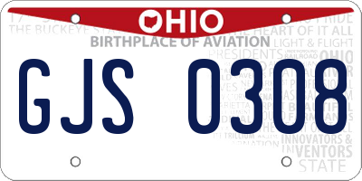OH license plate GJS0308
