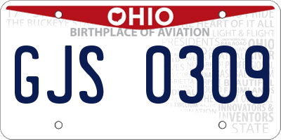 OH license plate GJS0309