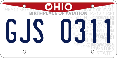 OH license plate GJS0311