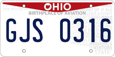 OH license plate GJS0316
