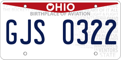 OH license plate GJS0322