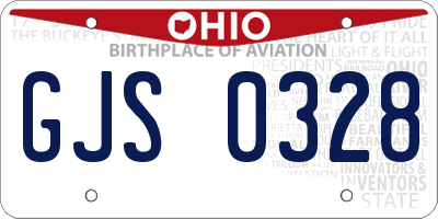 OH license plate GJS0328