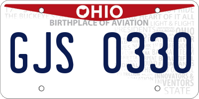 OH license plate GJS0330