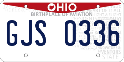 OH license plate GJS0336