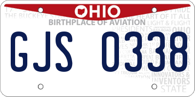 OH license plate GJS0338