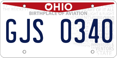 OH license plate GJS0340
