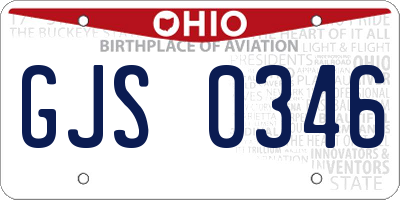 OH license plate GJS0346