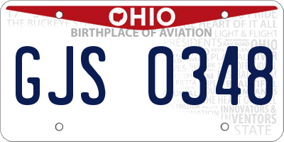 OH license plate GJS0348