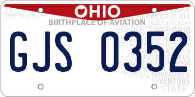 OH license plate GJS0352