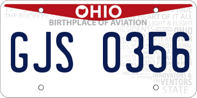 OH license plate GJS0356