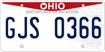 OH license plate GJS0366