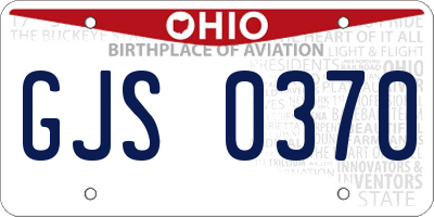 OH license plate GJS0370