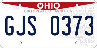 OH license plate GJS0373