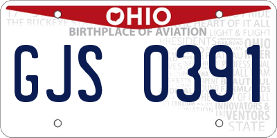 OH license plate GJS0391