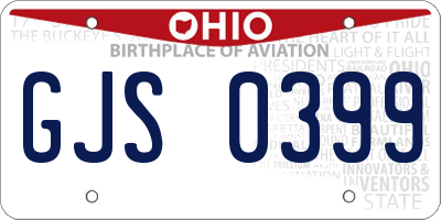OH license plate GJS0399