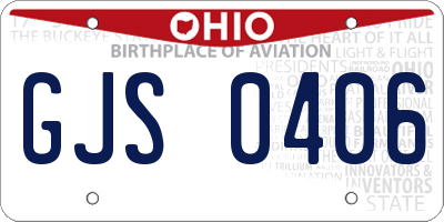 OH license plate GJS0406