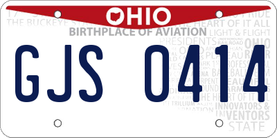 OH license plate GJS0414